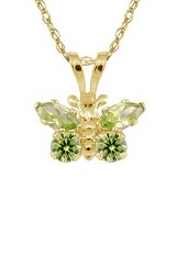 adorable teeny rope chain yellow gold heart August birthstone baby necklace